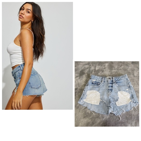 Garage Pants - GARAGE Ripped Festival Denim Shorts, Size 0
